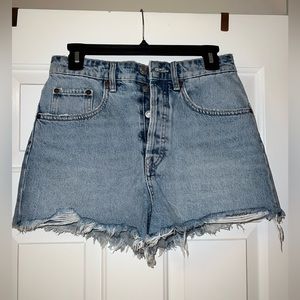 Zara High Waist Denim Shorts - Blue